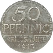 50 Pfennig - Überlingen, Germany, 1917 reverse image