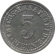 5 Pfennig - Wertheim am Main, Germany, 1917 reverse image