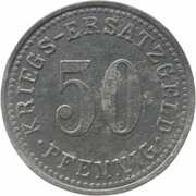 50 Pfennig - Wertheim am Main, Germany, 1917 reverse image