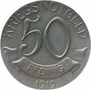 50 Pfennig - Wolfach, Germany, 1919 reverse image