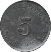 5 Pfennig - Abbach Portlandzementwerke, Germany,  reverse image