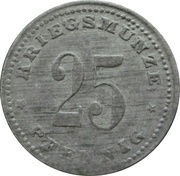 25 Pfennig - Abbach Portlandzementwerke, Germany,  reverse image