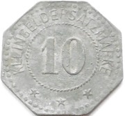10 Pfennig - Agatharied, Germany, 1917 reverse image