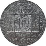 10 Pfennig - Allersberg Kattenbeck's Zwieback Baeckerei, Germany, 1917 reverse image