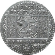 25 Pfennig - Allersberg Kattenbeck's Zwieback Baeckerei, Germany, 1917 reverse image