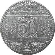 50 Pfennig - Allersberg Kattenbeck's Zwieback Baeckerei, Germany, 1917 reverse image