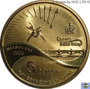 5 Dollars - Elizabeth II 4th Portrait - XVIII Commonwealth Games - Queen's Baton Relay, Australia, 2006 reverse image