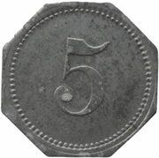 5 Pfennig - Amberg Gebrüder Baumann, Germany,  reverse image