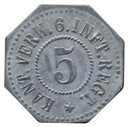 5 Pfennig - Amberg Kantinenverwaltung 6. Inft. Regt. obverse image
