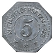 5 Pfennig - Amberg Kantinenverwaltung 6. Inft. Regt., Germany,  reverse image
