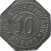 10 Pfennig - Amberg Gebrüder Baumann obverse image