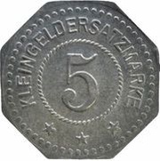 5 Pfennig - Auerbach Fritz Burger, Germany,  reverse image