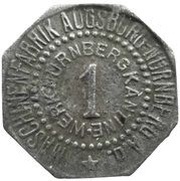 1 Pfennig - Augsburg Maschinenfabrik Augsburg-Nürnberg obverse image