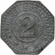 2 Pfennig - Augsburg Maschinenfabrik Augsburg-Nürnberg, Germany,  reverse image