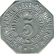 5 Pfennig - Augsburg Maschinenfabrik Augsburg-Nürnberg obverse image