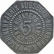 5 Pfennig - Augsburg Maschinenfabrik Augsburg-Nürnberg obverse image