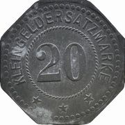 20 Pfennig - Augsburg Maschinenfabrik Augsburg-Nürnberg, Germany,  reverse image