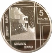5 Dollars - Elizabeth II 4th Portrait - Jeffrey Smart - Masterpieces in Silver, Australia, 2006 reverse image