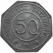 50 Pfennig - Augsburg Maschinenfabrik Augsburg-Nürnberg, Germany,  reverse image