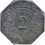 2 Pfennig - Augsburg Maschinenfabrik Augsburg-Nürnberg obverse image