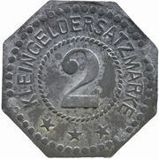 2 Pfennig - Augsburg Maschinenfabrik Augsburg-Nürnberg, Germany,  reverse image