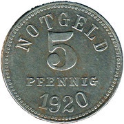 5 Pfennig - Bad Kissingen, Germany, 1920 reverse image