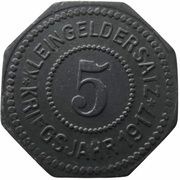 5 Pfennig - Berching, Germany, 1917 reverse image