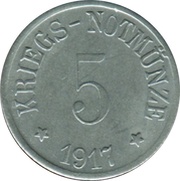 5 Pfennig - Bergzabern, Germany, 1917 reverse image
