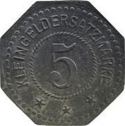 5 Pfennig - Burghausen an der Salzach Acetonfabrik, Germany,  reverse image