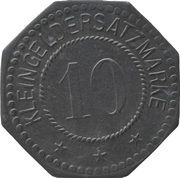 10 Pfennig - Burghausen an der Salzach Acetonfabrik, Germany,  reverse image