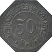 50 Pfennig - Burghausen an der Salzach Acetonfabrik, Germany,  reverse image