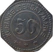 50 Pfennig - Burghausen an der Salzach Acetonfabrik, Germany,  reverse image