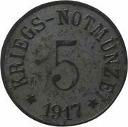 5 Pfennig - Cham, Germany, 1917 reverse image
