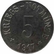 5 Pfennig - Cham, Germany, 1917 reverse image