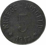 5 Pfennig - Cham, Germany, 1917 reverse image