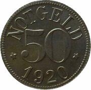 50 Pfennig - Cham, Germany, 1920 reverse image