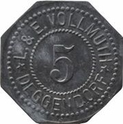 5 Pfennig - Deggendorf L. and E. Vollmuth obverse image