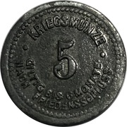 5 Pfennig - Deggendorf, Germany, 1917 reverse image