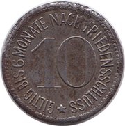 10 Pfennig - Deggendorf, Germany, 1919 reverse image