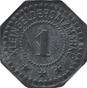 1 Pfennig - Deggendorf L. and E. Vollmuth, Germany,  reverse image