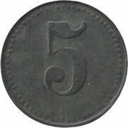 5 Pfennig - Dillingen, Germany, 1917 reverse image