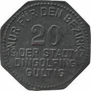 20 Pfennig - Dingolfing, Germany, 1917 reverse image