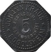 5 Pfennig - Eggolsheim Johann Kraus Erstes Gem. Warengeschäft obverse image