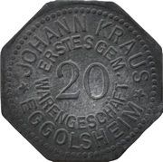 20 Pfennig - Eggolsheim Johann Kraus Erstes Gem. Warengeschäft obverse image