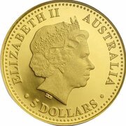 5 Dollars - Elizabeth II 4th Portrait - Koala - Gold Proof obverse image