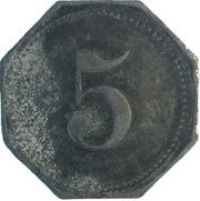 5 Pfennig - Eisenstein Wilhelm Pfeifer, Germany,  reverse image