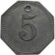 5 Pfennig - Eslarn Hans Müller, Germany,  reverse image