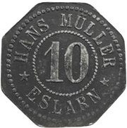 10 Pfennig - Eslarn Hans Müller obverse image
