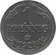 1 Pfennig - Frankenthal, Germany, 1920 reverse image