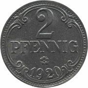 2 Pfennig - Frankenthal, Germany, 1920 reverse image
